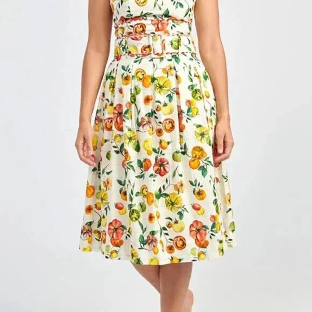 Rachel Antonoff Vinnie Skirt Midi Heirloom Tomato Vegetable Belted 6